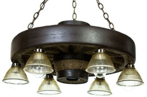 Wagon Wheel Chandeliers