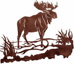 Bull Moose Design 30 inch Metal Wall Art