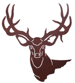 Mull Deer Head 30 inch Metal Wall Art