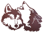 Wolf Design 30 inch Metal Wall Art