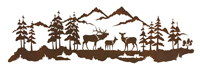 Elk Family 42 inch Metal Wall Art